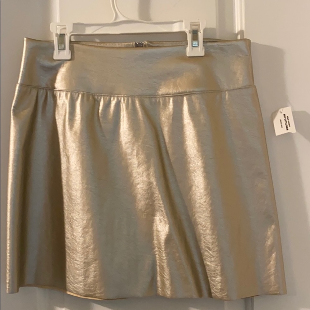 NWT Champagne pleather skirt